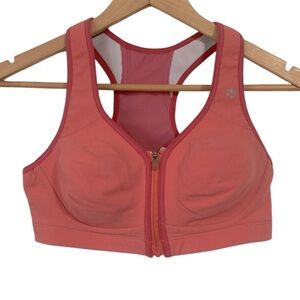lululemon athletica zipmeup b4u go go support sports bra Racerback persimmon